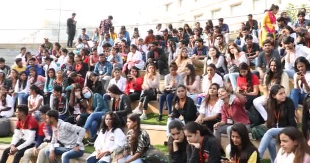Studenti Indiani All Auditorium All Aperto Marzo 2024 Hyderabad India — Video Stock
