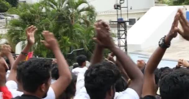Hintli Öğrenciler Mart 2024 Hyderabad Hindistan Açık Hava Salonunda Sallıyor — Stok video