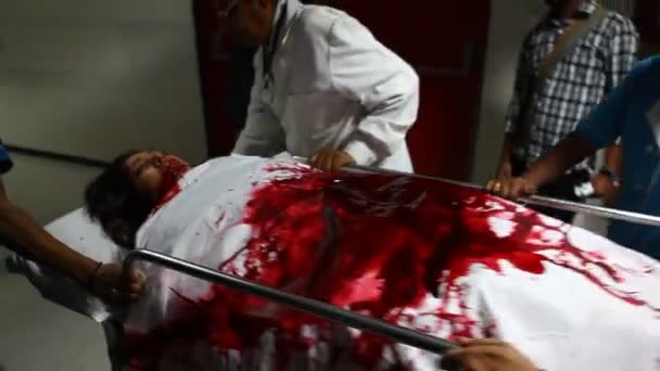 Žena Krví Nemocnici Hyderabad Indie Března 2024 — Stock video