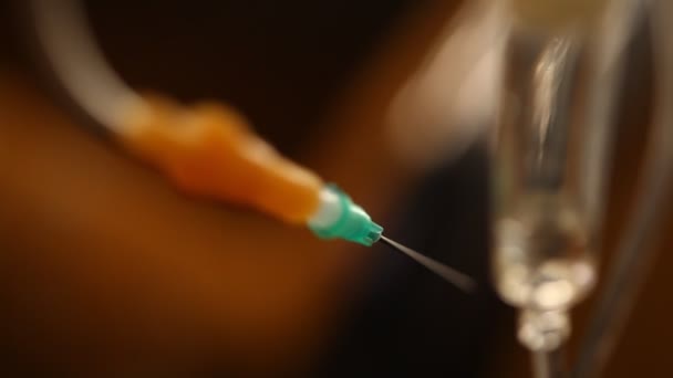 Closeup Injection Medicine India — Stock Video
