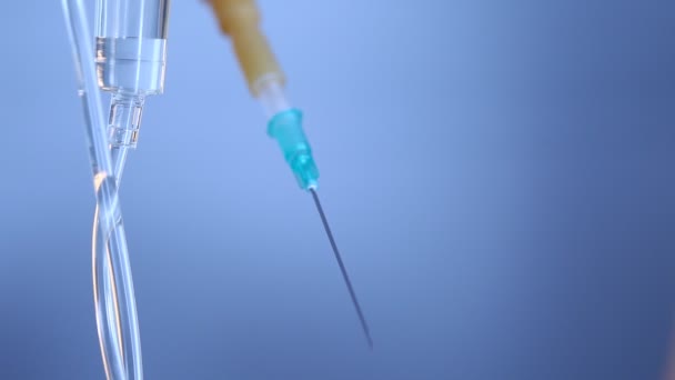 Closeup Injection Medicine India — Stok Video
