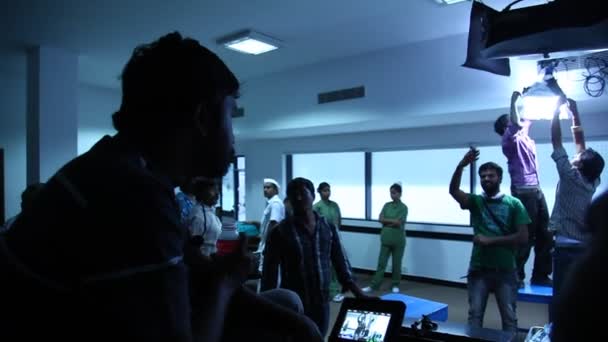 Silhouet Van Mensen Ziekenhuis Hyderabad India Maart 2024 — Stockvideo