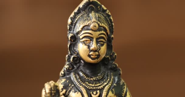 Zlatá Socha Hinduistického Boha Indie — Stock video