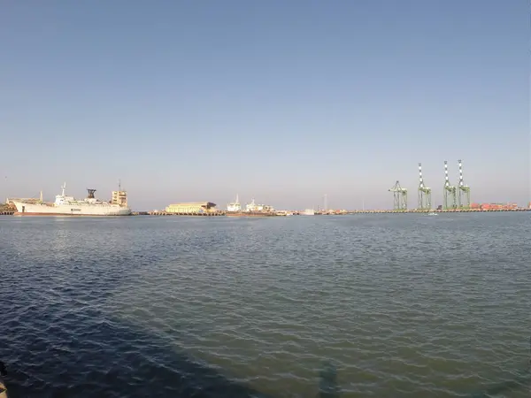 stock image Heavy Cranes at Harbor