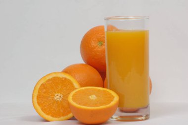 Orange Juice in a glass studio shot clipart