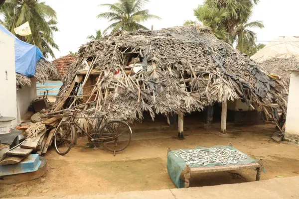 stock image Fishermen Home in a beach