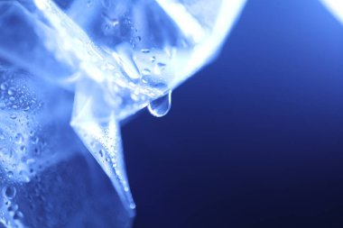 Soyut Mavi Renkli Kağıt Doku Makro Görüntüsü