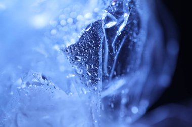 Soyut Mavi Renkli Kağıt Doku Makro Görüntüsü