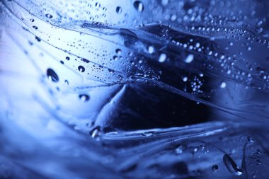 Soyut Mavi Renkli Kağıt Doku Makro Görüntüsü