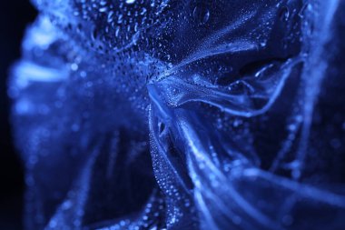 Soyut Mavi Renkli Kağıt Doku Makro Görüntüsü