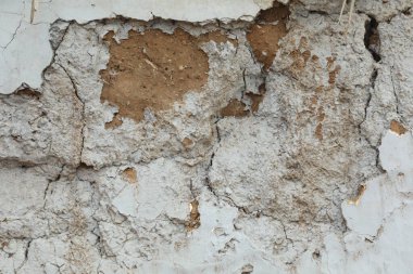 Hasarlı Kırsal Ev Çamur Duvar Dokusu