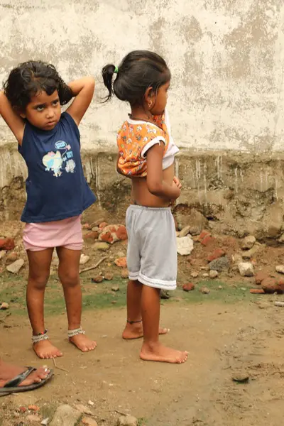 stock image Poor Kids in Hyderabad India 5th July 2024  