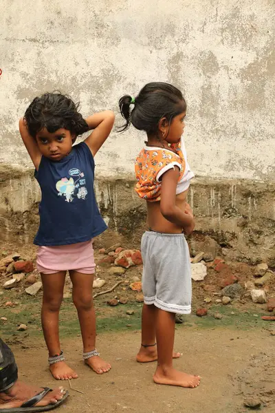 stock image Poor Kids in Hyderabad India 5th July 2024  