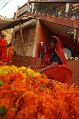 Hintli fakir kadın işçi Hyderabad Hindistan 25 Mayıs 2025