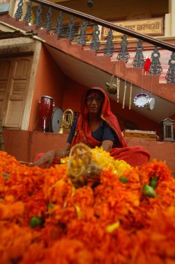 Hintli fakir kadın işçi Hyderabad Hindistan 25 Mayıs 2025