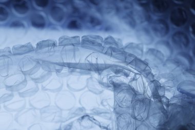 Şeffaf Kabarcık Dokusu Mavi Işık