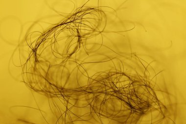 Sarı ışıkta Kadın Saçının Makro Çekimi