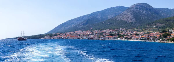 stock image Panorama of Omis - Croatia