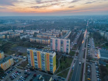 View at Pabianice city from a drone