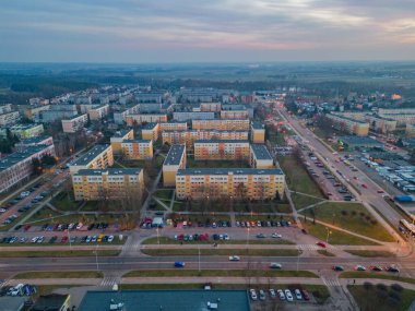 View at Pabianice city from a drone