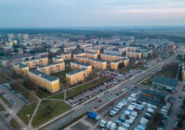View at Pabianice city from a drone