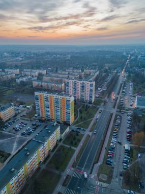 View at Pabianice city from a drone
