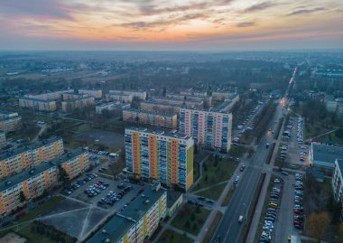 View at Pabianice city from a drone
