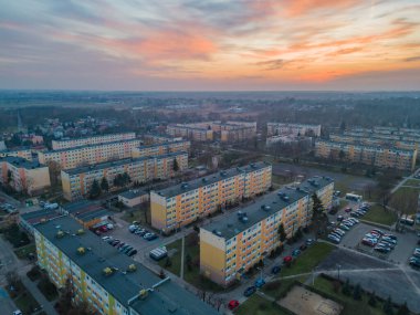 View at Pabianice city from a drone