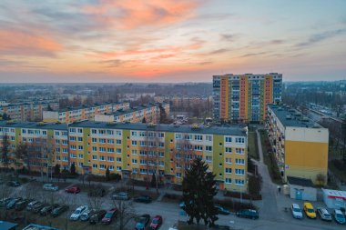 View at Pabianice city from a drone