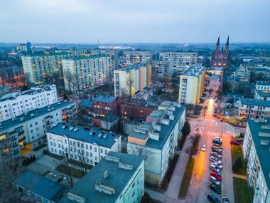 View at Pabianice city from a drone