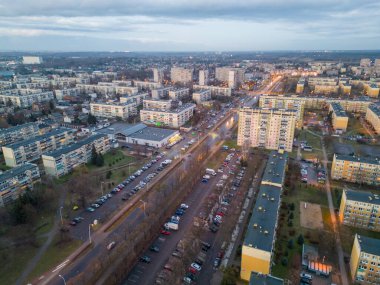 View at Pabianice city from a drone