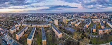 View at Pabianice city from a drone