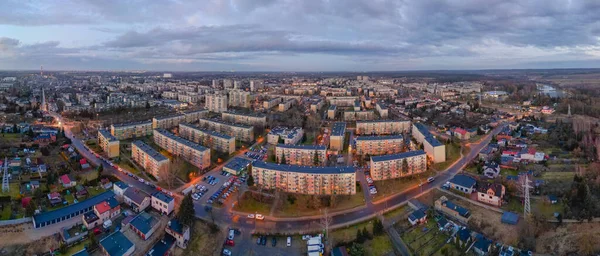 View at Pabianice city from a drone