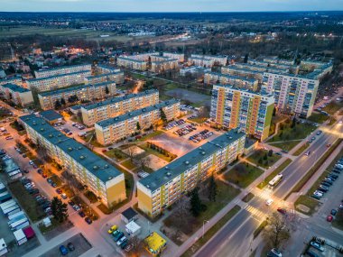 View at Pabianice city from a drone