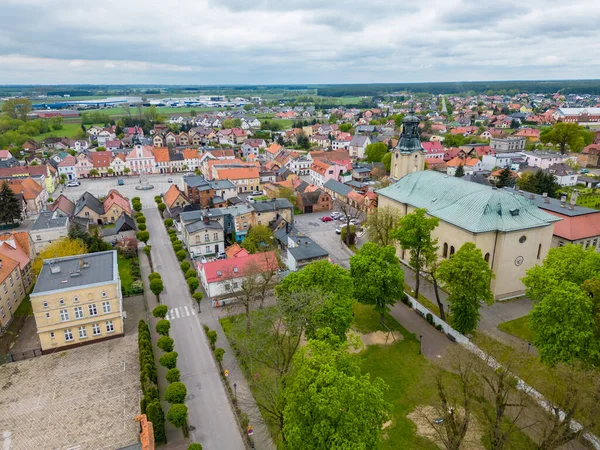 stock image Rydzyna - view from a drone