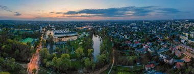 View at Pabianice city from a drone