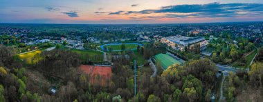 View at Pabianice city from a drone