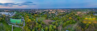 View at Pabianice city from a drone