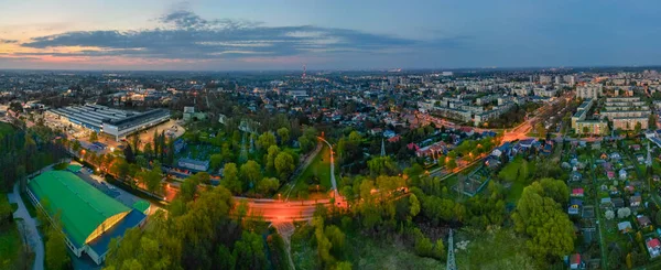 stock image View at Pabianice city from a drone