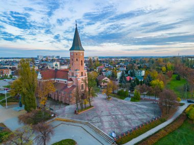 View at Pabianice city from a drone