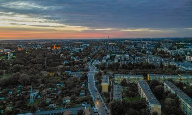 View at Pabianice city from a drone