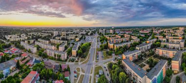 View at Pabianice city from a drone