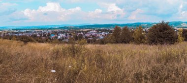 Stary Scz şehrinde panoramik manzara - Beskidy Dağları