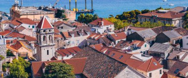 Panorama of the city of Omis - Dalmatia - Croatia
