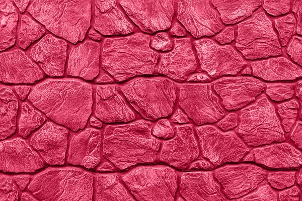 现代铺装石墙质感的背景是2023年的洋红流行色彩 现代石材结构无缝 家居装饰设计背景 现代鹅卵石的结构 — 图库照片