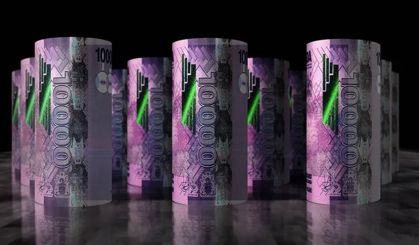 Uganda Dinero Chelín Dinero Laminado Ilustración Rollos Billetes Ugx Concepto —  Fotos de Stock