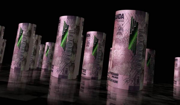 Uganda Geld Schilling Geld Rollte Illustration Ugx Banknotenrollen Konzept Von — Stockfoto
