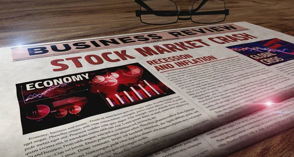 Borsa Çöküşü Ekonomik Durgunluk Günlük Krizi Gazetesi Haber Başlıkları Soyut — Stok fotoğraf