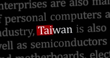 Tayvan, Tayvan ekonomisi ve siyaset araştırmalarıyla uluslararası internet medyasında haber başlıkları. Dinamik görüntüler hakkında internet başlığı bilgisinin soyut konsepti animasyon oluşturur.