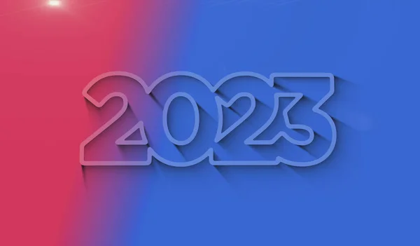 2023 Anno Futuristico Nuovo Simbolo Neon Concetto Digitale Rete Tecnologia — Foto Stock